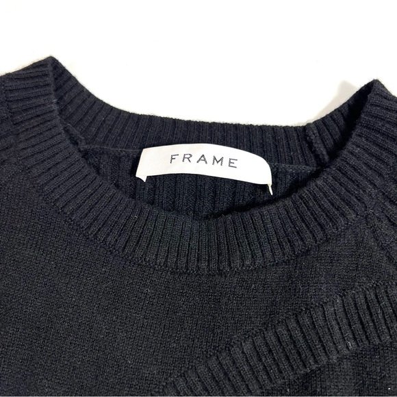 Frame Denim Twisted Keyhole Wool Blend Sweater Black - Picture 6 of 10